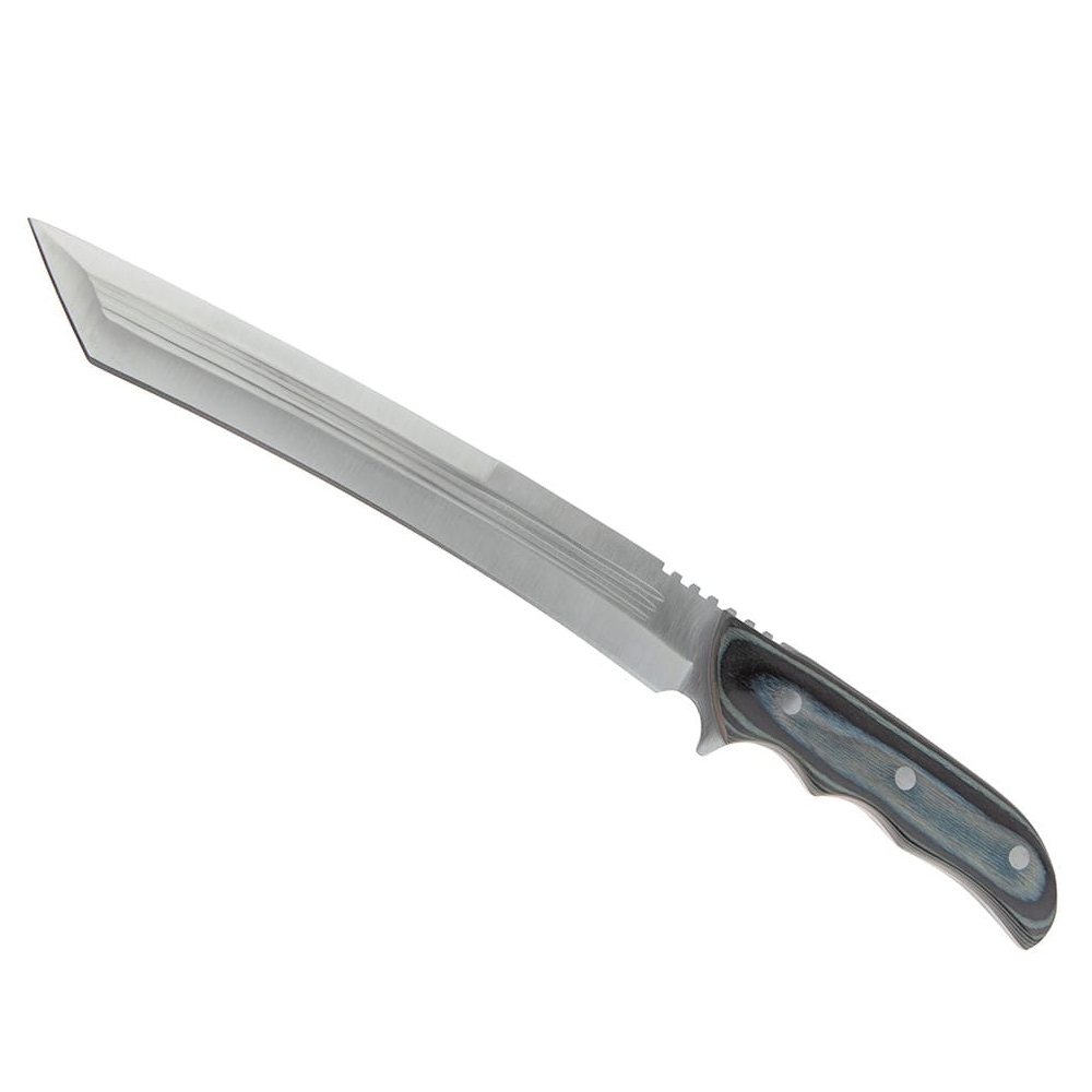 Maceta de vanatoare IdeallStore®, Seax Blade, 45 cm, otel inoxidabil, gri, teaca piele inclusa [3]