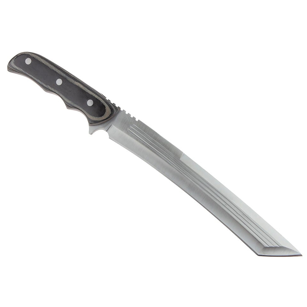 Maceta de vanatoare IdeallStore®, Seax Blade, 45 cm, otel inoxidabil, gri, teaca piele inclusa [5]