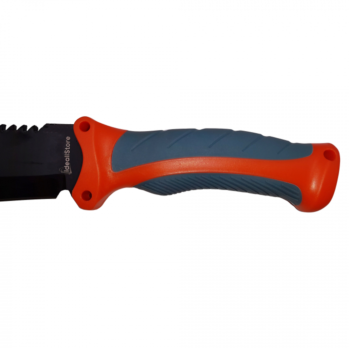 Maceta de vanatoare IdeallStore®, Spirit Blade, 39 cm, otel inoxidabil, neagra, teaca inclusa [4]