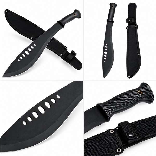 Maceta outdoor DEPOX®, otel inoxidabil, negru, teaca piele inclusa, 68 cm [5]
