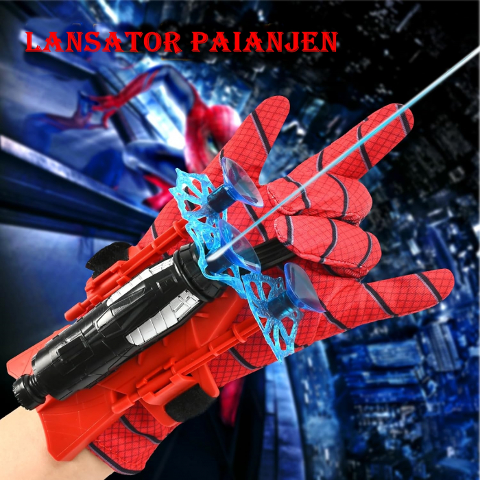 Manusa Spiderman cu ventuze,sfoara si lansator, IdeallStore®, rosu [6]