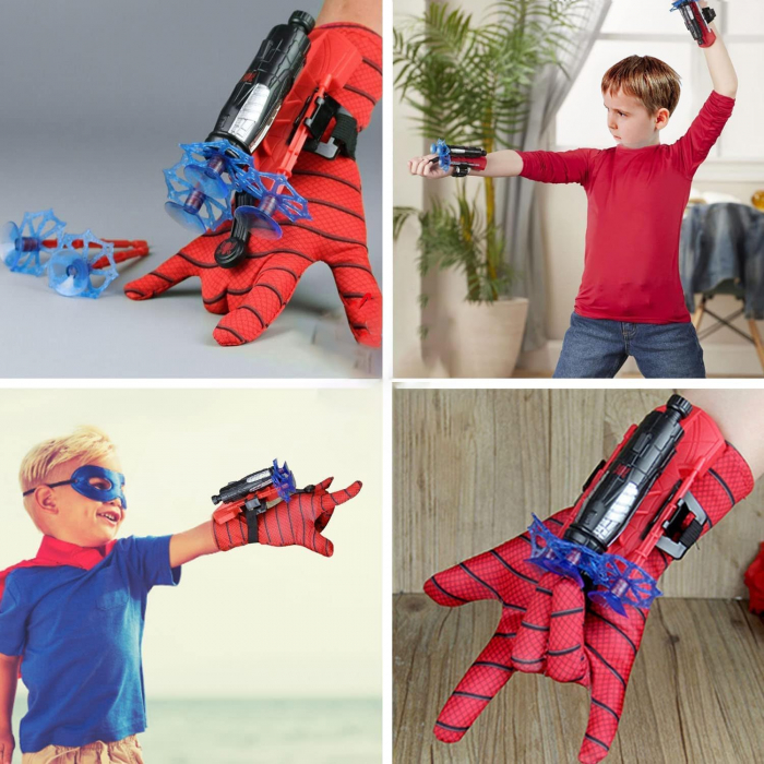 Manusa Spiderman cu ventuze,sfoara si lansator, IdeallStore®, rosu [7]