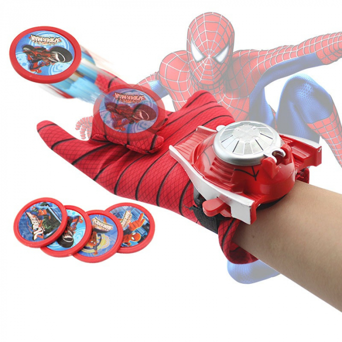 Set costum Spiderman clasic si manusa cu lansator, 3-5 ani, 100-110 cm [5]