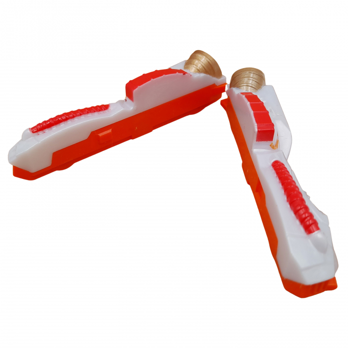 Masinuta dubla IdeallStore®, Split Speeders, Future Wing, plastic, cu magnet, 9.5 cm, alb [6]