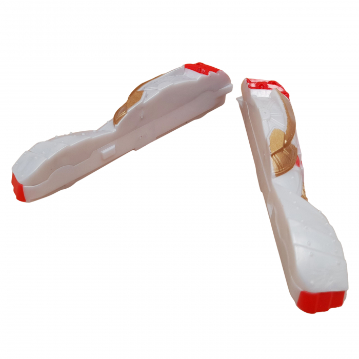 Masinuta dubla IdeallStore®, Split Speeders, Samurai Wind, plastic, cu magnet, 9.5 cm, alb [5]
