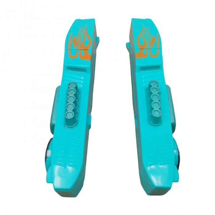 Masinuta dubla IdeallStore®, Split Speeders, Steam Power, plastic, cu magnet, 9.5 cm, turcoaz [2]