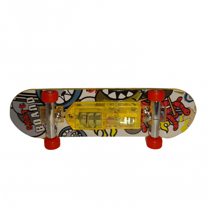 Mini Skateboard IdeallStore®, Fingerboard Light, LED, 10 cm, negru [4]