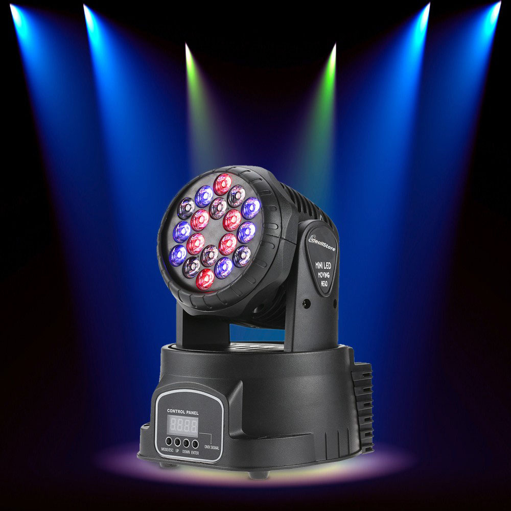 Moving head IdeallStore®, Party Energy, jocuri de lumini, 70W, 18 leduri, negru [6]
