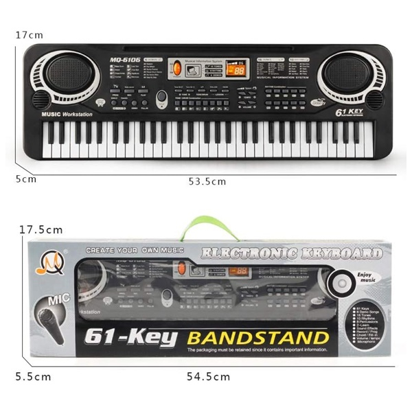 Orga electronica copii, 61 clape,instrument multifunctional, microfon inclus [4]