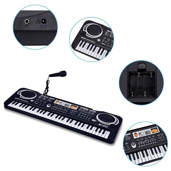 Orga electronica copii, 61 clape,instrument multifunctional, microfon inclus [3]
