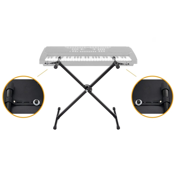 Orga electronica si stativ DEPOX®, intrare USB, mini-microfon, suport partitura inclus, negru [14]