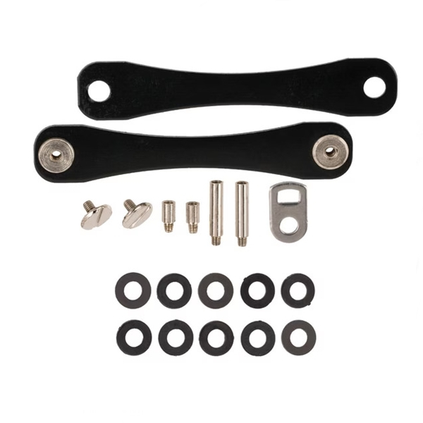 Pachet doua organizatoare chei, Compact Flex, tip breloc, ajustabil, Aluminiu, Negru [2]