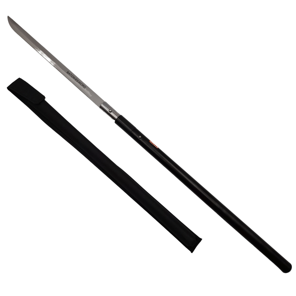 Pachet doua sabii de vanatoare, Shaolin Master, model baston, 87 cm, negru, teaca inclusa [2]