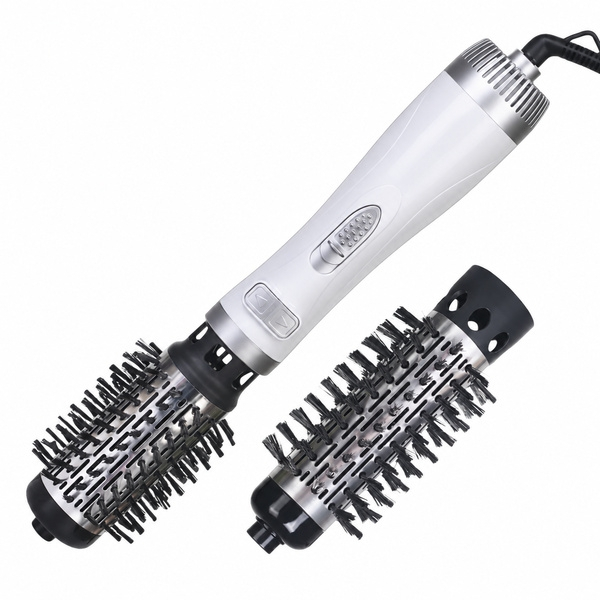 Perie Rotativă de Păr DEPOX®, 1000W, 2 Perii Interschimbabile 38/50 mm, Înveliș Ceramic, 3 Trepte de Temperatură, 2 Viteze, Rotație Automată Stânga/Dreapta, Alb/Argintiu [2]