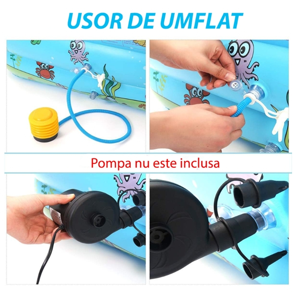 Piscina gonflabila copii dreptunghiulara, 260 x 170 x 60 cm [6]