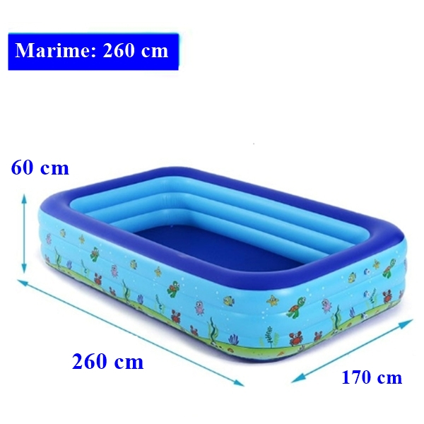 Piscina gonflabila copii dreptunghiulara, 260 x 170 x 60 cm [2]
