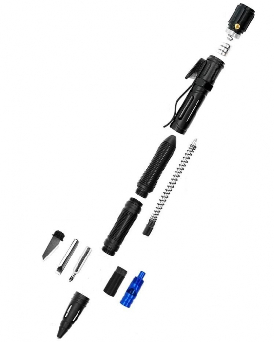 Pix tactic IdeallStore®, Comando Corps, multifunctional, aluminiu, 15.5 cm, negru [3]