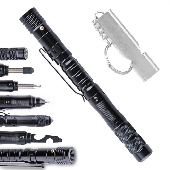 Pix tactic IdeallStore®, Comando Specialist, multifunctional, aluminiu, 13.5 cm, negru [2]
