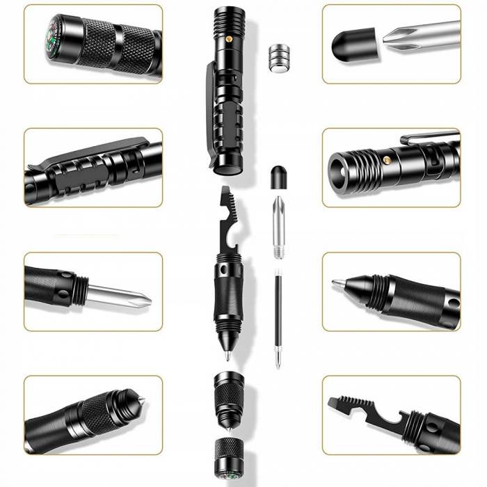 Pix tactic IdeallStore®, Comando Specialist, multifunctional, aluminiu, 13.5 cm, negru [6]