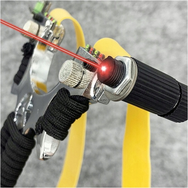 Set praștie de precizie din rasina cu laser si 100 bile metalice 10 mm DEPOX®, 2 elastice de rezervă, 11 cm, negru [5]