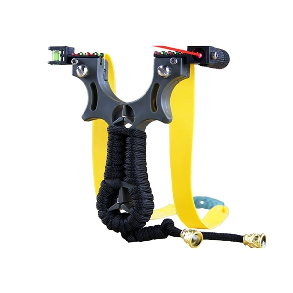 Praștie de precizie din rasina cu laser, 2 elastice de rezervă, 11 cm, negru [5]