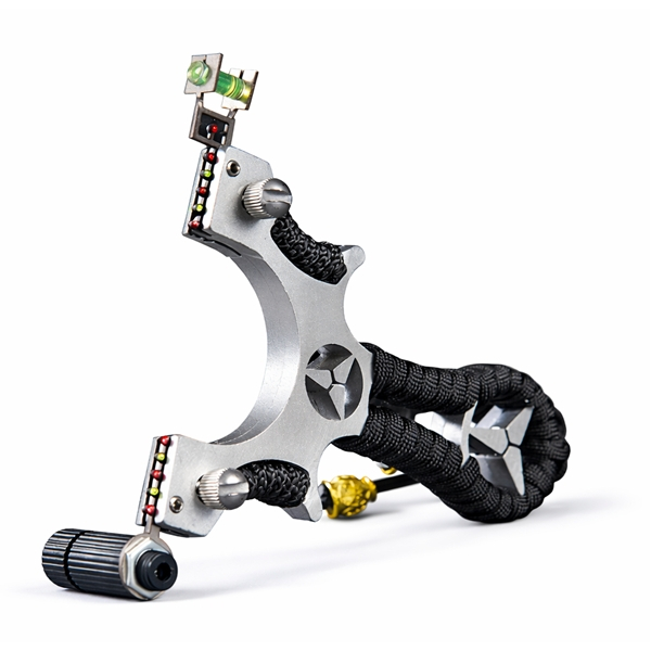 Praștie de precizie multifuncțională cu laser, DEPOX®, metal, 2 elastice de rezervă, negru, 11 cm [4]