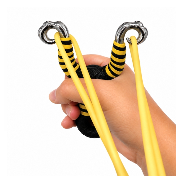 Set doua praștii din aliaj cu benzi elastice DEPOX®, mâner ergonomic, 13 cm, galben/verde [3]