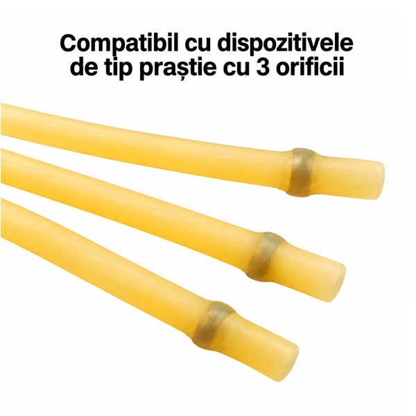Set praștie metalică si doua benzi elastice de rezerva DEPOX®, maner camuflaj, 14.5 cm [9]