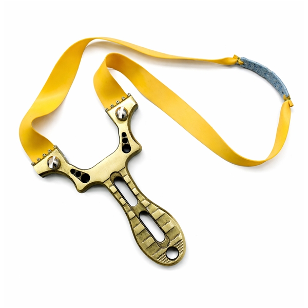 Praștie multifuncțională, DEPOX®, metal, 2 elastice de rezervă, verde, 11 cm [2]