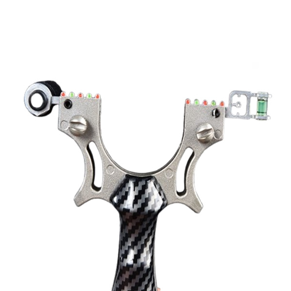 Praștie profesională metalică cu 3 zgarciuri, maner imitatie carbon, 12 cm [3]