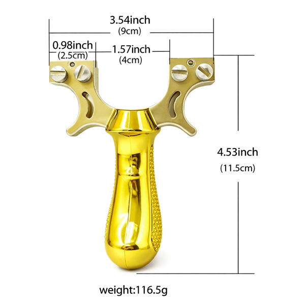Set praștie profesională PVC cu laser si 100 bile metalice 11 mm DEPOX®, pentru vânătoare și tir outdoor, galben, 11.5 cm [4]