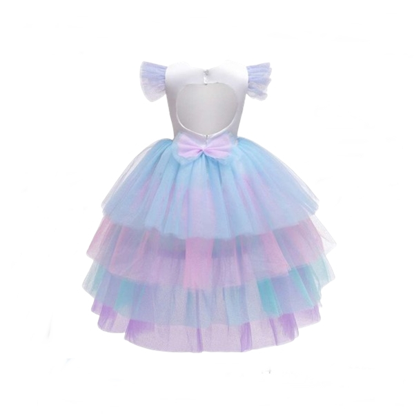 Rochie Unicorn cu trena detasabila, Alb, 3-5 ani, 100-110 cm [5]