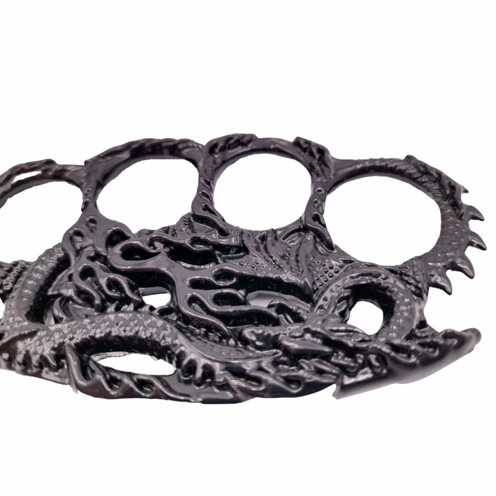 Rozeta de autoaparare IdeallStore, model Fire Dragon Skin, 0.5 cm, negru [4]