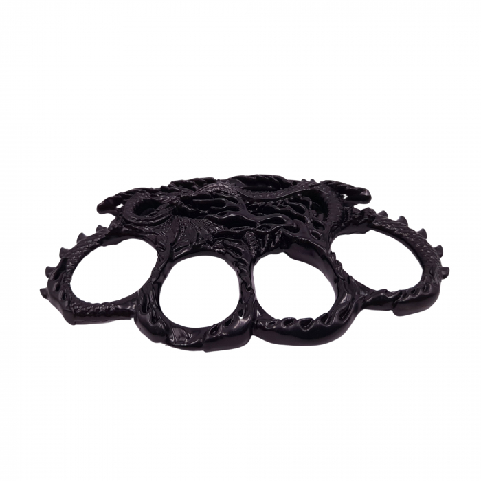 Rozeta de autoaparare IdeallStore, model Fire Dragon Skin, 0.5 cm, negru [3]