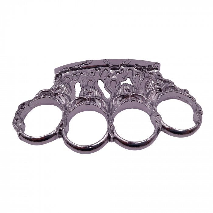 Rozeta de autoaparare IdeallStore®, model Skull Crushing, 0.5 cm, argintiu [3]