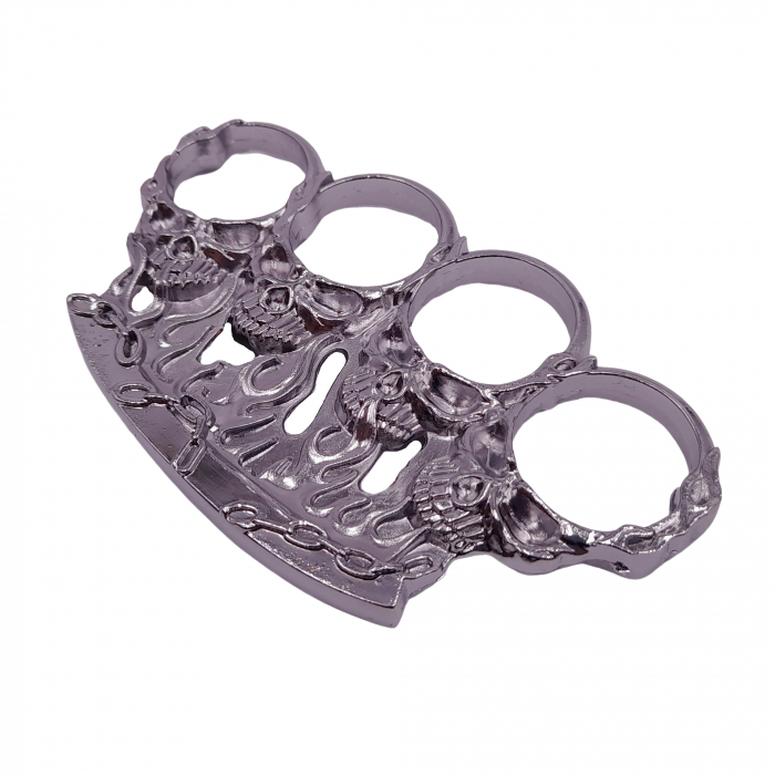 Rozeta de autoaparare IdeallStore®, model Skull Crushing, 0.5 cm, argintiu [2]