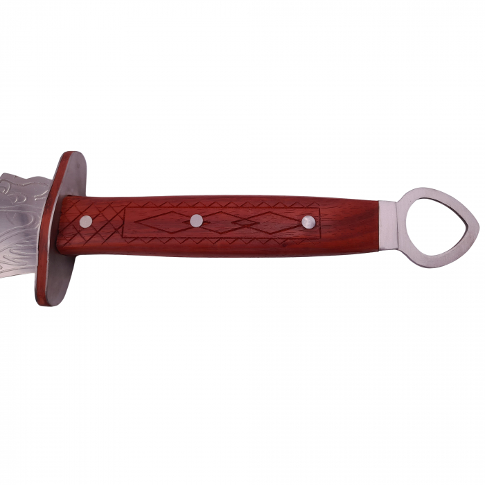 Sabie chinezeasca de razboi IdeallStore®, Dragon Stance, otel inoxidabil, 75 cm, argintiu, cutit de aruncat, teaca inclusa [3]