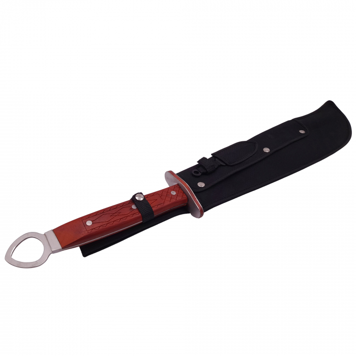 Sabie chinezeasca de razboi IdeallStore®, Dragon Stance, otel inoxidabil, 75 cm, argintiu, cutit de aruncat, teaca inclusa [8]
