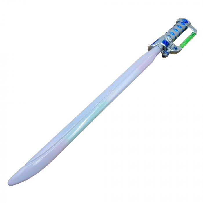 Sabie de jucarie IdeallStore®, Future Warrior, plastic, LED, sunete, 63.5 cm, argintiu [2]