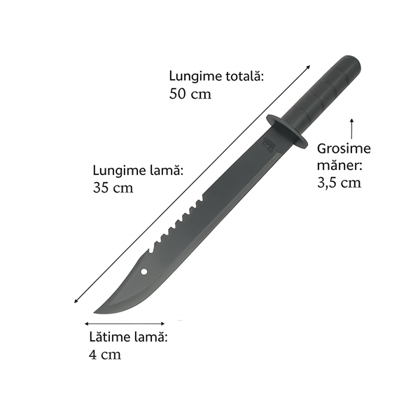 Set doua sabii vanatoare DEPOX®, Ninja Blade, maner metal, 50 cm, negru, teaca inclusa [8]