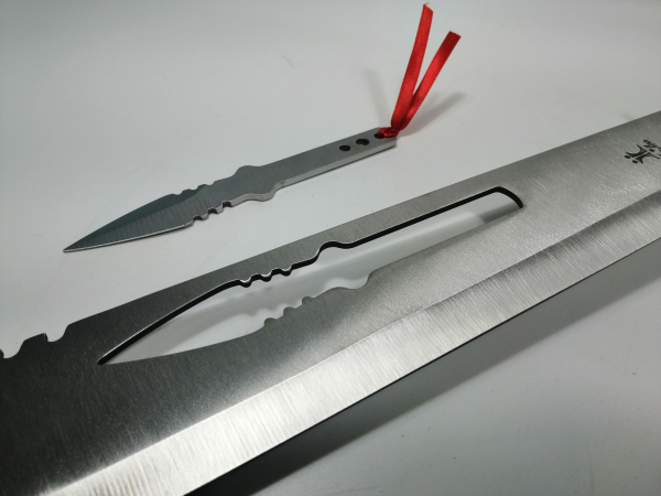 Sabie de vanatoare IdeallStore®, Samurai Blade, maner textil, 67 cm, cutit de aruncat inclus [5]