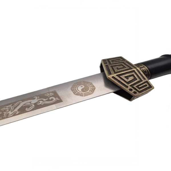 Sabie decorativa chinezeasca Jian, IdeallStore®, doua taisuri, 39 cm [6]
