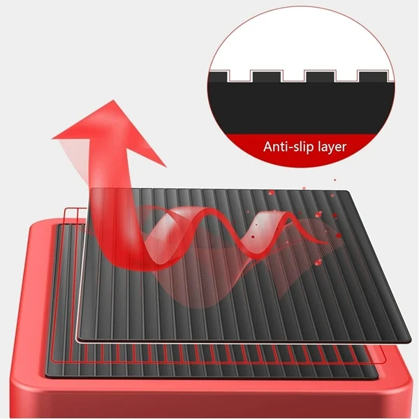 Scara pliabila metalica 4 trepte, DEPOX®, antiderapanta, compacta, rosie, 145 cm [4]