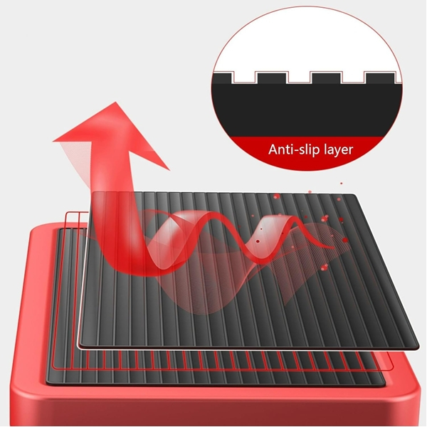 Scara pliabila metalica 4 trepte, antiderapanta, compacta, rosie, 125 cm [7]