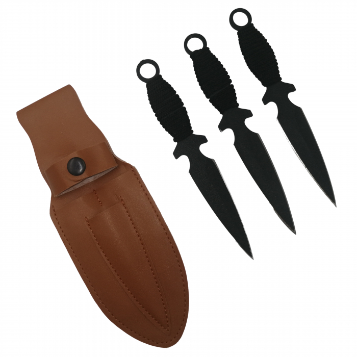 Set 3 cutite de aruncat, 24.5 cm si 3 trei cutite de aruncat,16.5 cm, IdeallStore®, husa inclusa [2]