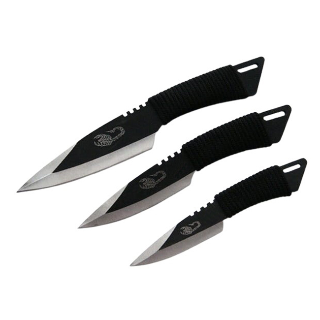 Set 3 cutite de aruncat, 24.5 cm si 3 trei cutite de aruncat,16.5 cm, IdeallStore®, husa inclusa [7]