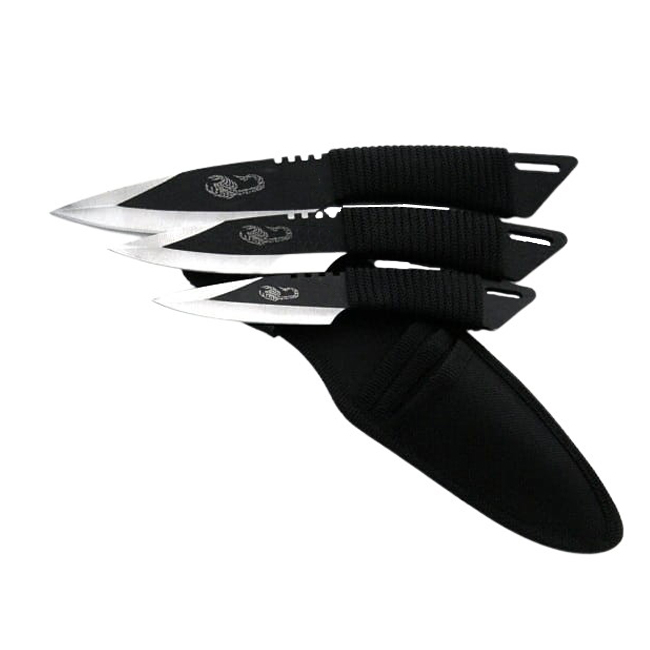 Set 3 cutite de aruncat, 24.5 cm si 3 trei cutite de aruncat,16.5 cm, IdeallStore®, husa inclusa [10]