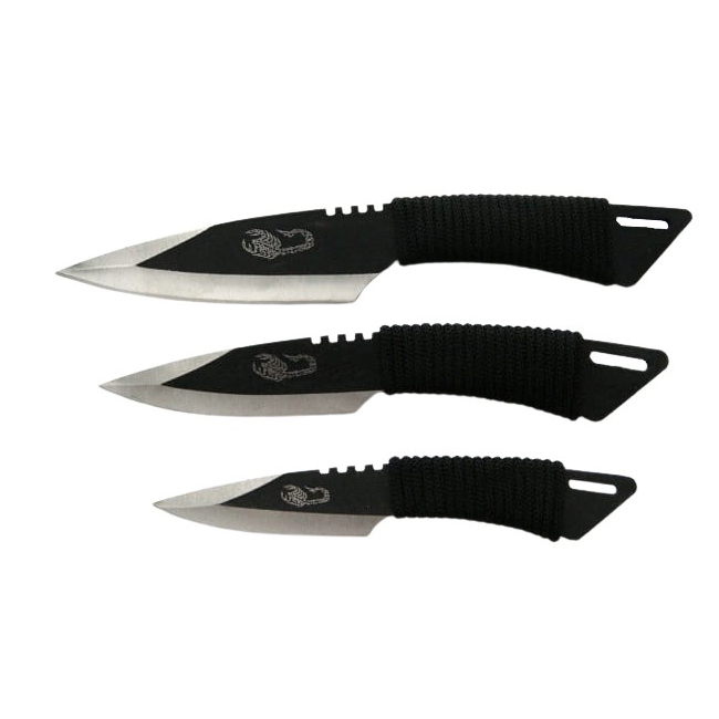 Set 3 cutite de aruncat, 24.5 cm si 3 trei cutite de aruncat,16.5 cm, IdeallStore®, husa inclusa [8]