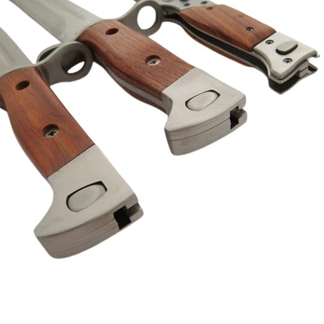 Set 3 cutite de vanatoare IdeallStore®, Ak Attack, otel inoxidabil, maro, teaca inclusa [3]
