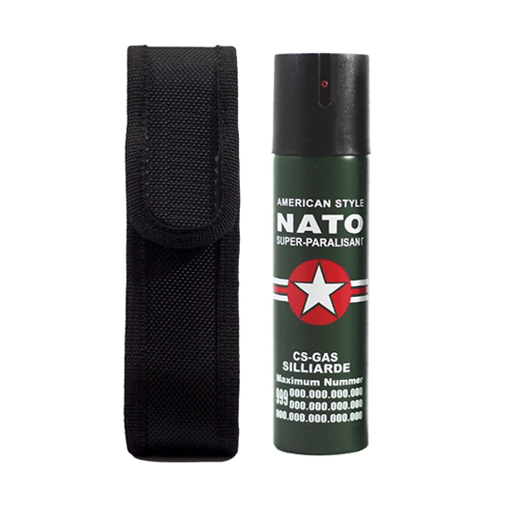 Set 3 Spray-uri Paralizante NATO Defence, 110 ml, Propulsie Jet, Verde, Husă Inclusă [2]